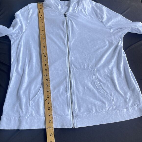 Belle by Kim Graver Hoodie Womens Extra Large XL White Full Zip Lightweight QVC - Picture 9 of 10
